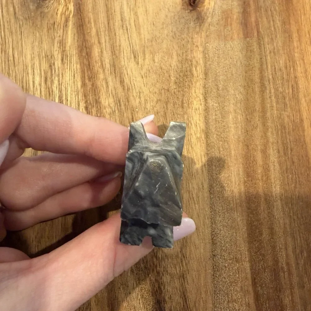Vintage Miniature Scottish Terrier Scottie Carved Marble Stone Trinket Figurine‎